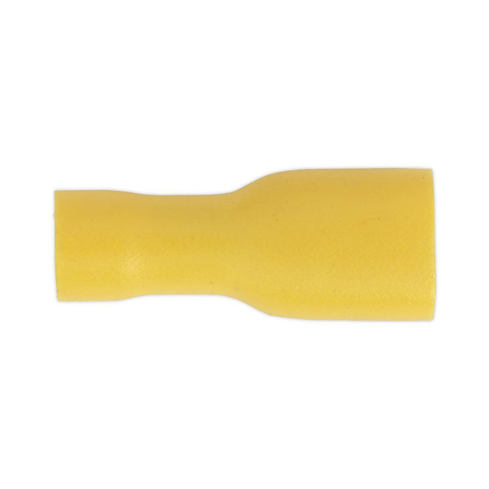 Sealey Fully Insulated Terminal 6.3mm Female Yellow Pack of 100 YT11 Sealey - Town Tools 