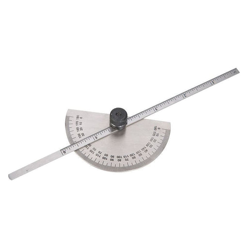 Silverline Protractor with Depth Gauge Scale 150mm Silverline - Town Tools 