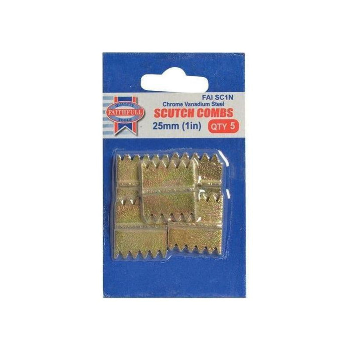 Faithfull Scutch Combs 25mm (1in) Pack of 5 Faithfull - Town Tools
