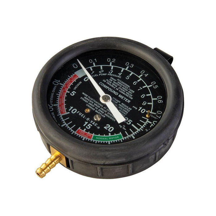 Silverline Vacuum & Fuel Pump Pressure Test Gauge 0 - 10psig / 0 - 25inHg Silverline - Town Tools 