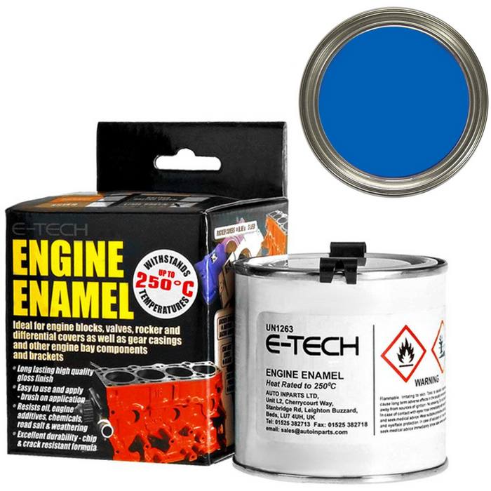 E-Tech - BLUE Heat Resistant Engine Enamel Paint 250ml - Brush On High Temp E-Tech - Town Tools 