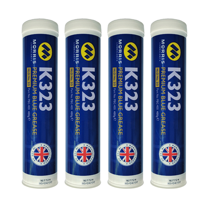 4x Morris K323 Blue Grease Cartridge 400g Premium Lithium Calcium High Pressure