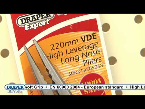 Draper VDE Approved Fully Insulated High Leverage Combination Pliers, 200mm Draper - Town Tools