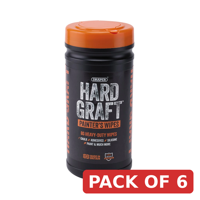 Draper Hard Graft Painters Wipes (Tub of 80) - HGW-PA80