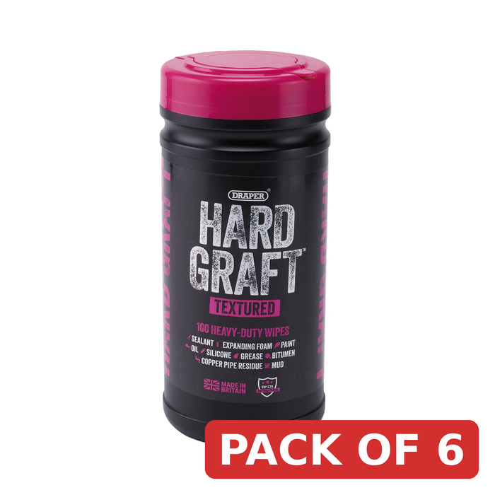 Draper Hard Graft Multipurpose Textured Wipes (Tub of 100) - HGW-TE100