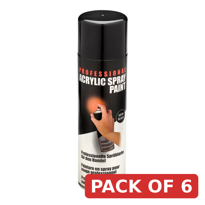 Non-Branded Satin Spray Paint, 400ml, Black - HGA-SB